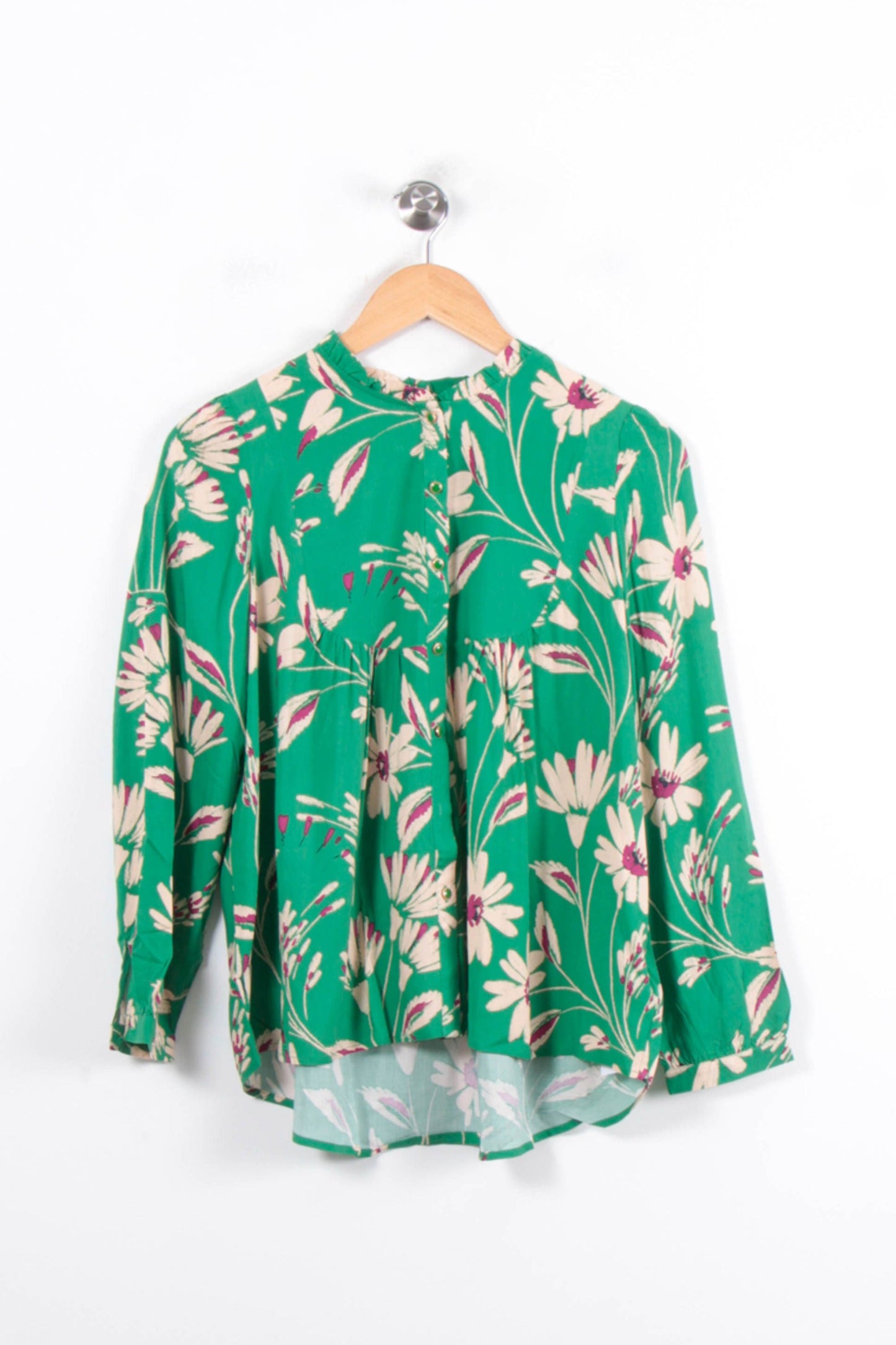Blouse Verte et Écrue - Taille S/36
