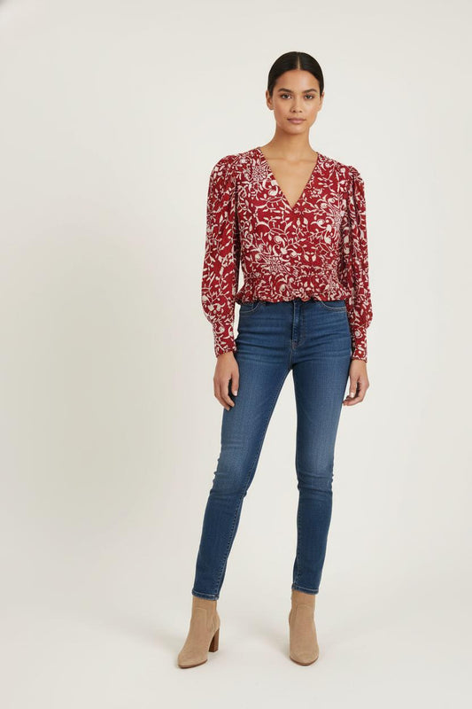 Blouse Rouge et Blanche - Taille S/36