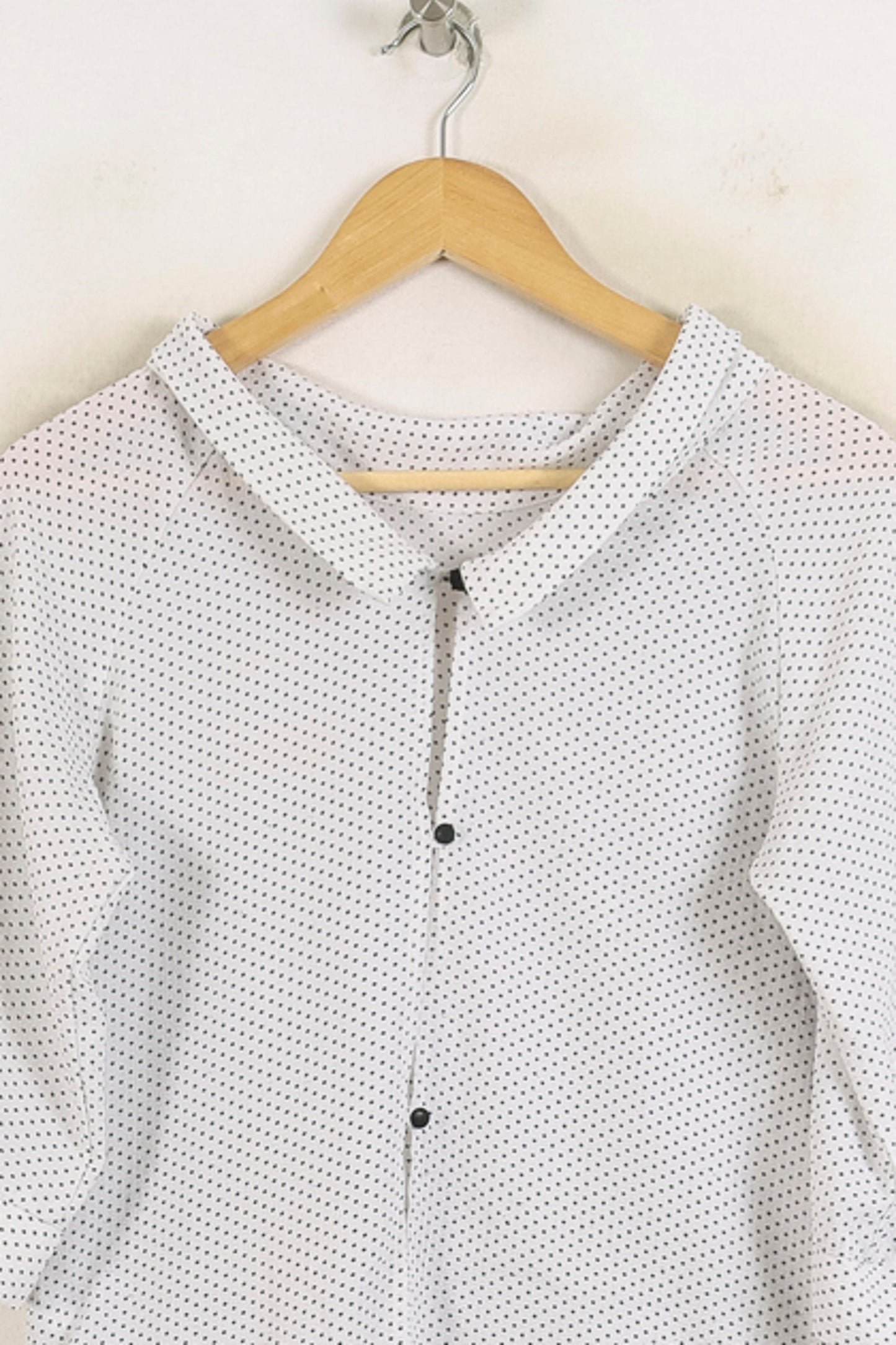 Blouse Blanche à Pois Noirs - Taille S/36
