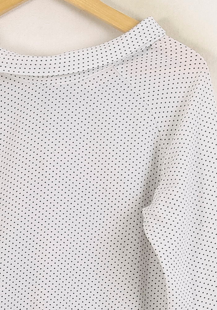 Blouse Blanche à Pois Noirs - Taille S/36