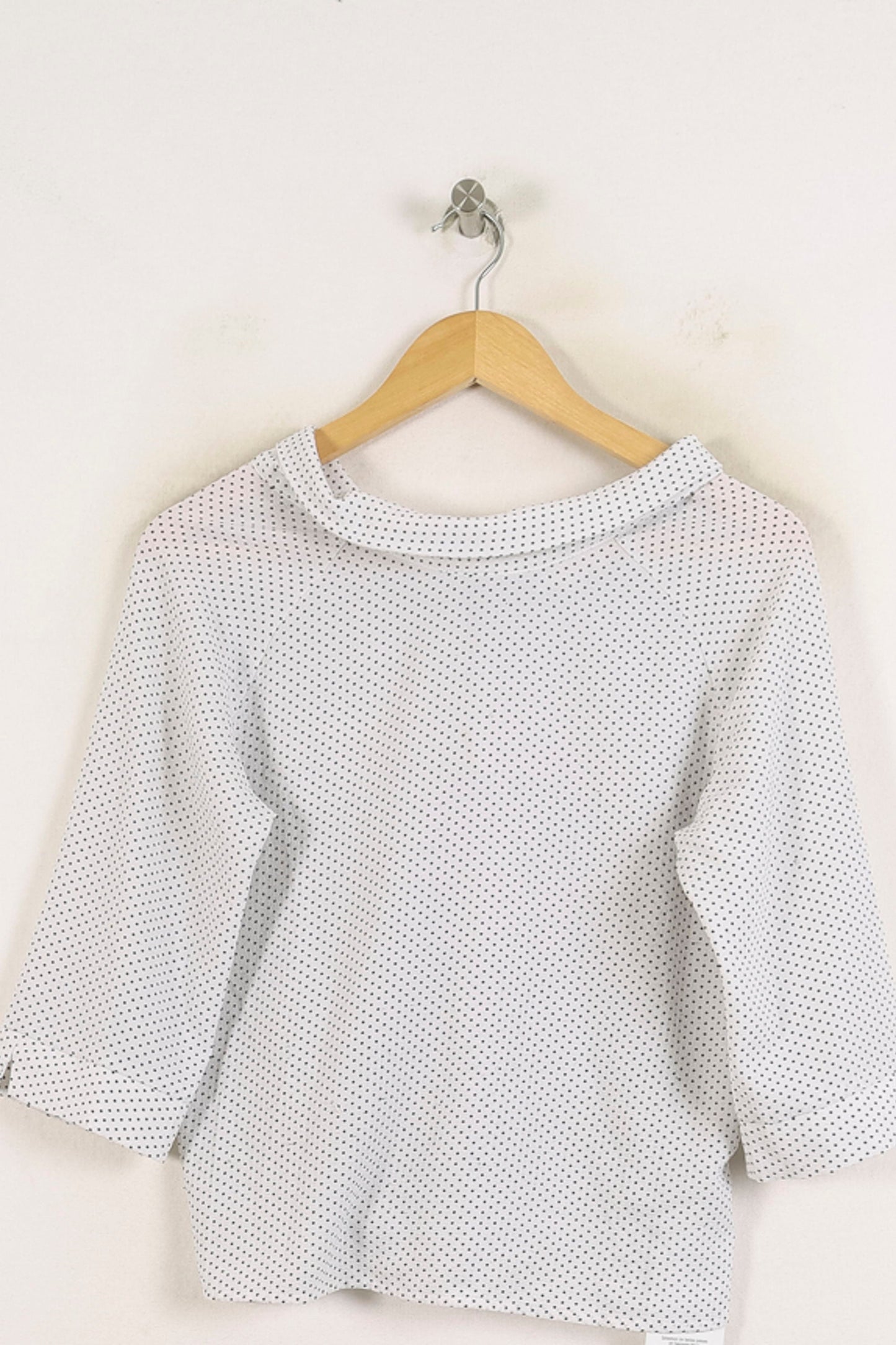 Blouse Blanche à Pois Noirs - Taille S/36