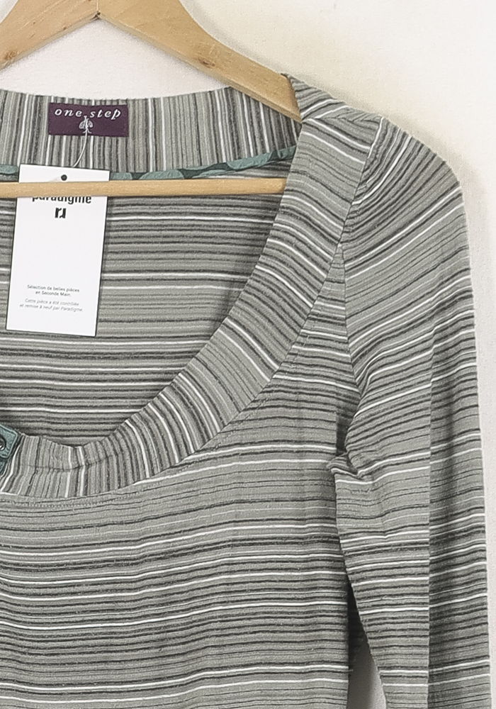 Blouse Grise et Verte - Taille S/36