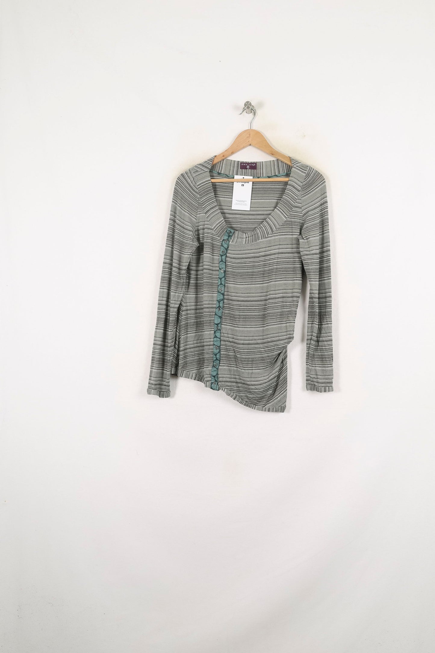 Blouse Grise et Verte - Taille S/36