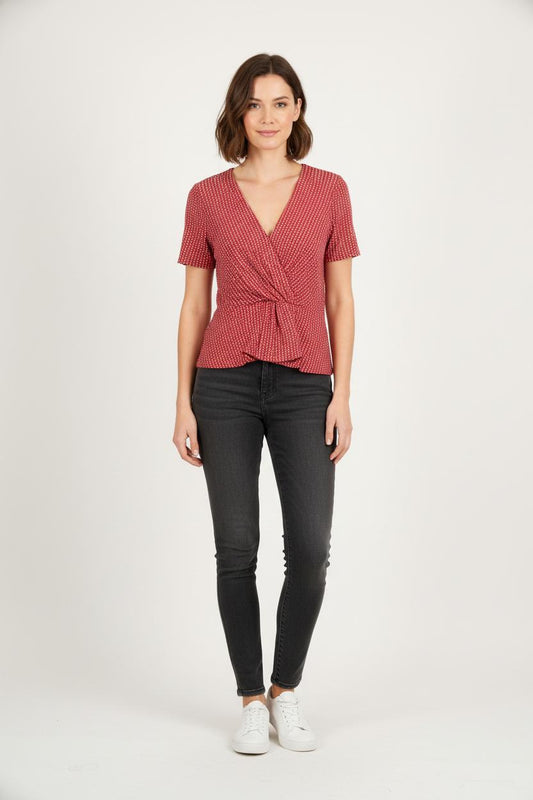 Blouse Rouge et Blanche - Taille M/38