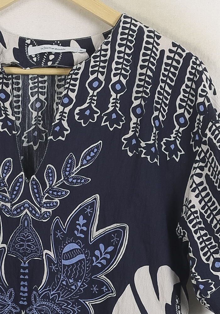 Blouse Bleu et Blanc - Taille S/36