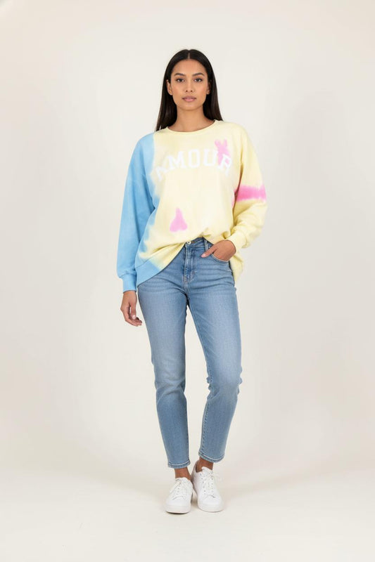 Tee-shirt Jaune Bleu et Rose - Taille L/40