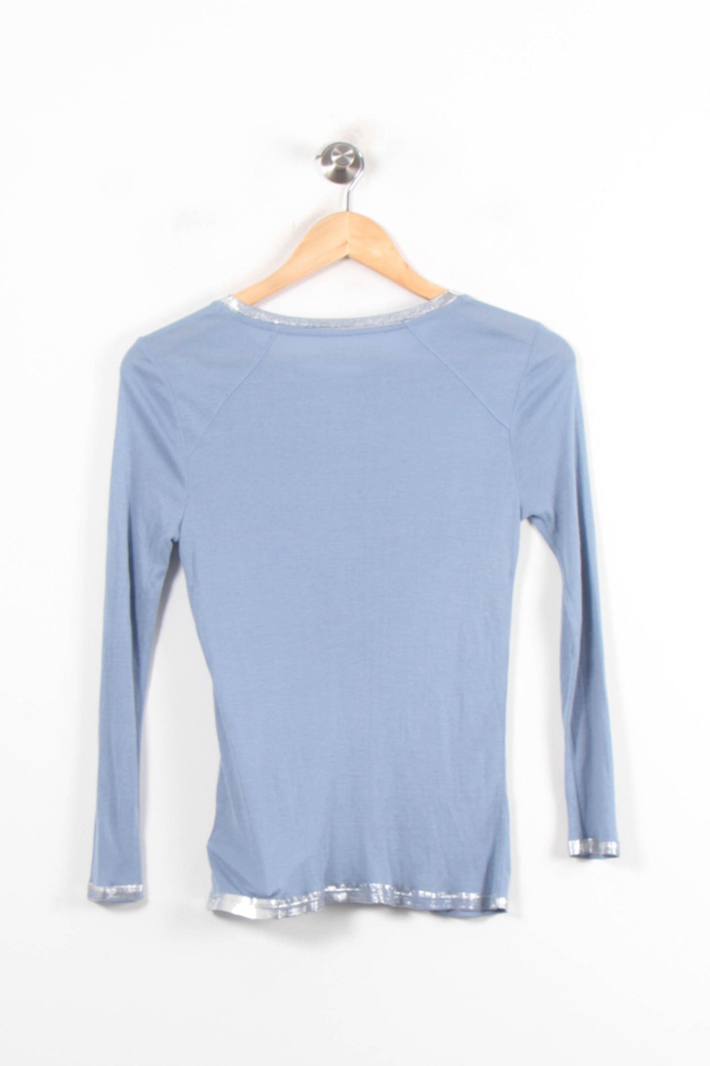 T-shirt Manches Longues Bleu et Argenté - Taille S/36