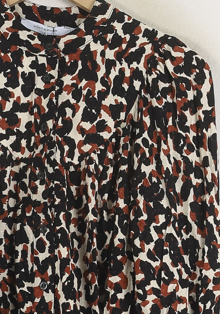 Blouse Marron et Noir - Taille S/36