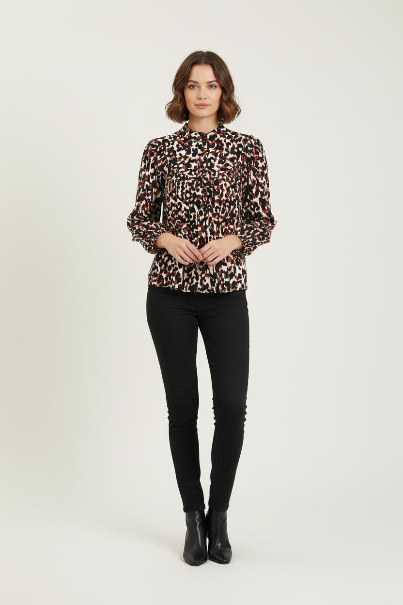 Blouse Marron et Noir - Taille S/36