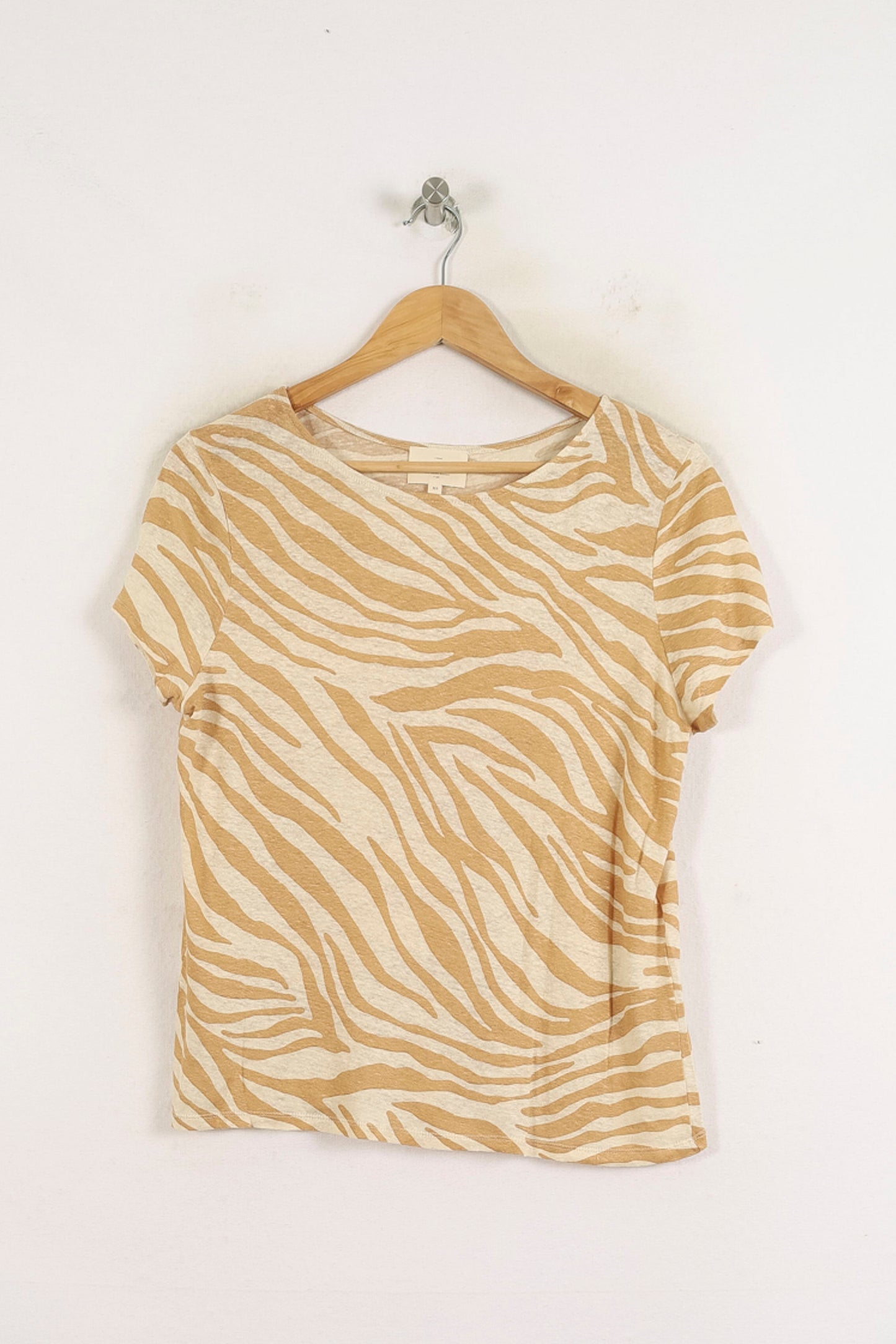 Tee-shirt Beige et Blanc - Taille XS/34
