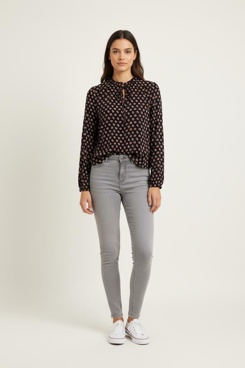 Blouse Noire et Rouge - Taille XL/42