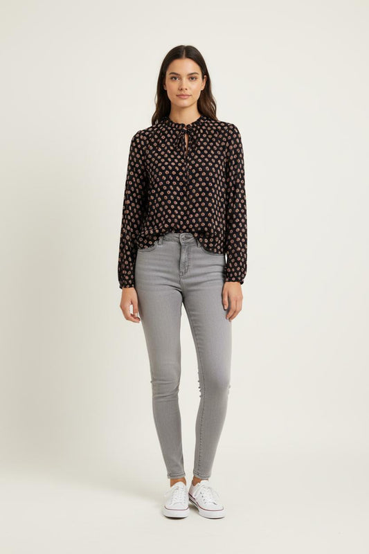 Blouse Noire et Rouge - Taille XL/42