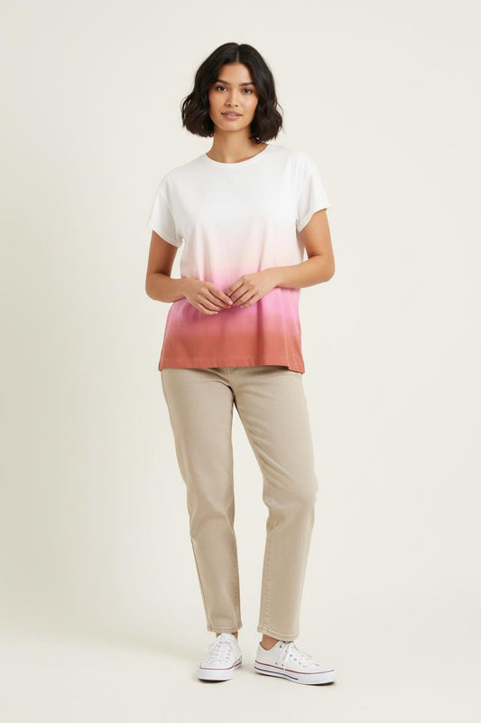 Tee-shirt Blanc et Rose - Taille L/40