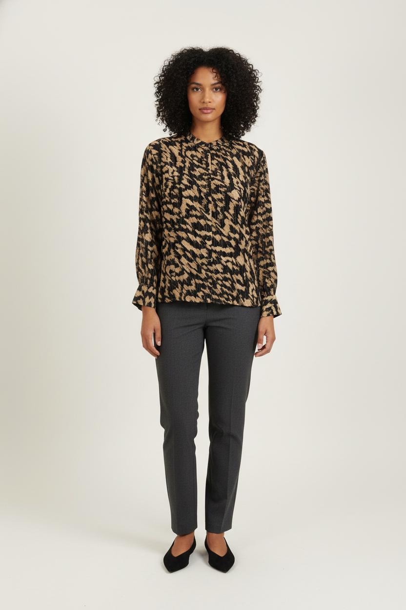 Blouse Noire et Beige - Taille M/38