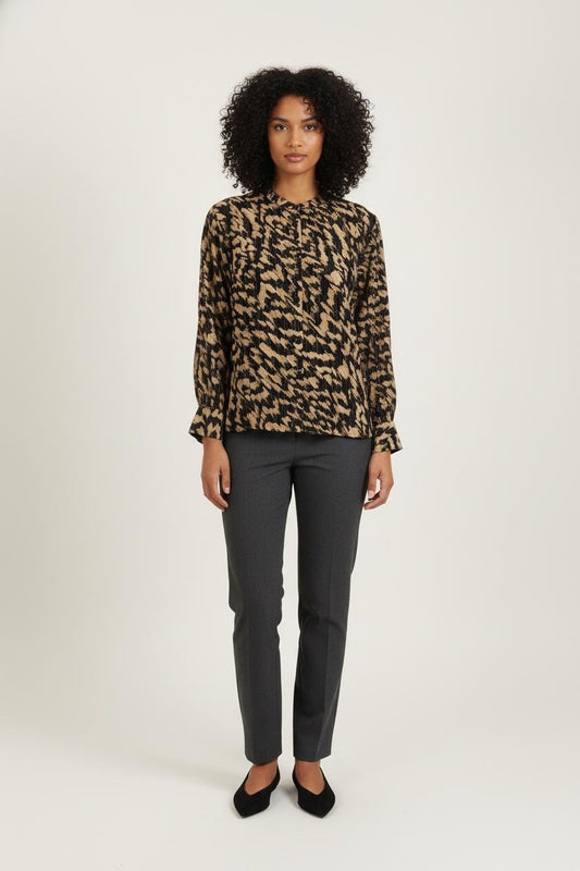 Blouse Noire et Beige - Taille M/38