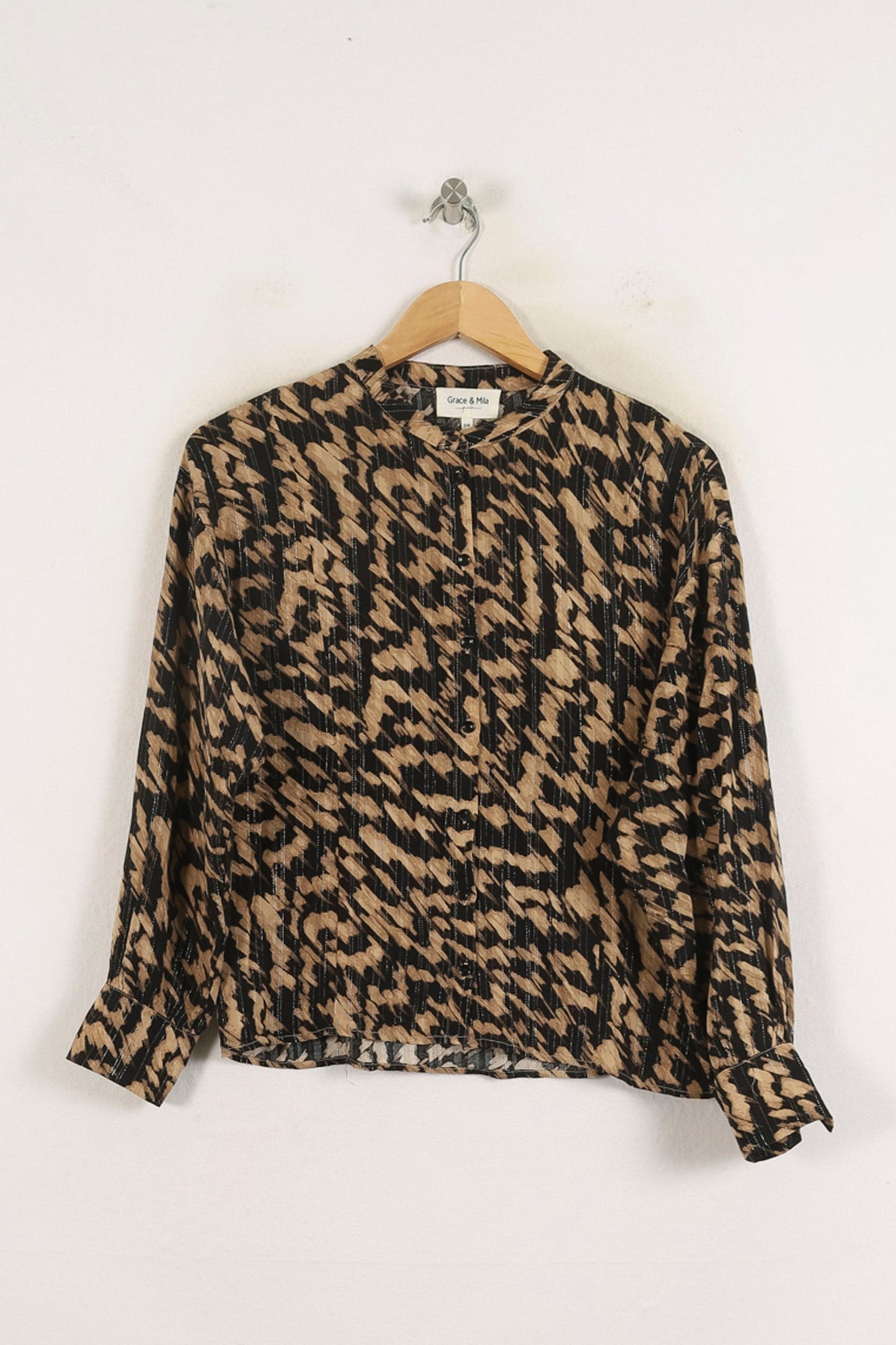 Blouse Noire et Beige - Taille M/38