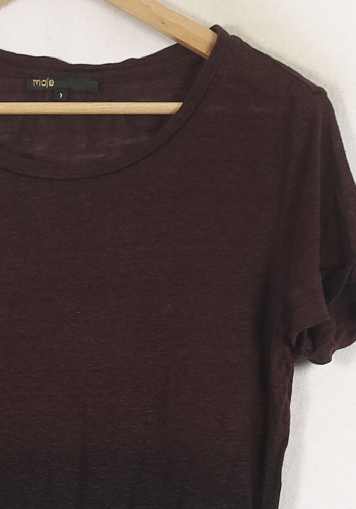 Tee-shirt Bordeaux et Noir - Taille S/36