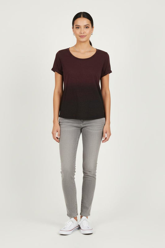 Tee-shirt Bordeaux et Noir - Taille S/36