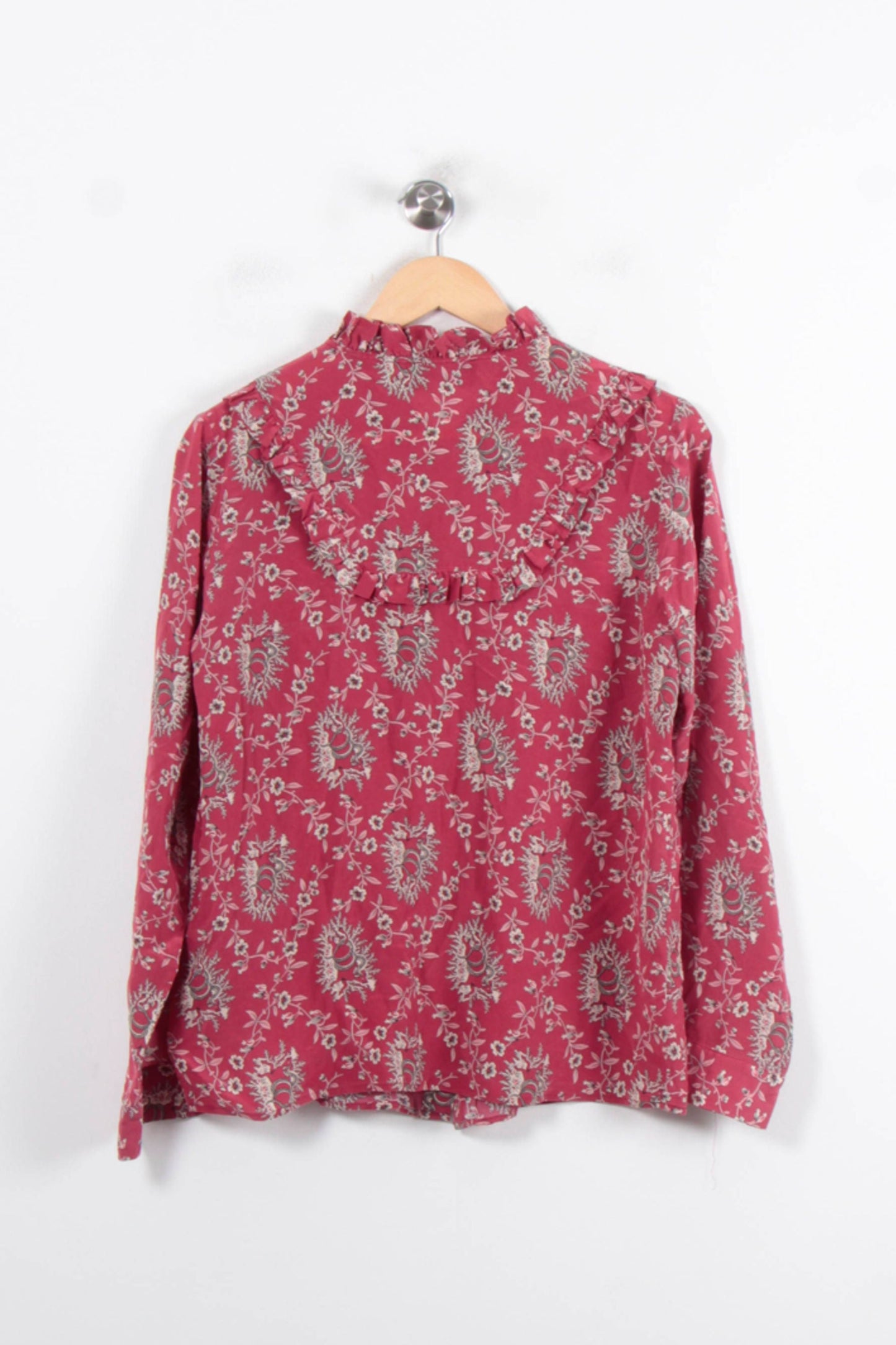 Blouse Bordeaux et Beige - Taille M/38