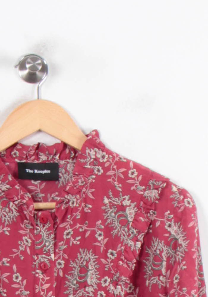 Blouse Bordeaux et Beige - Taille M/38