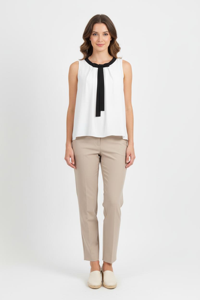 Blouse Blanche et Noire - Taille L/40