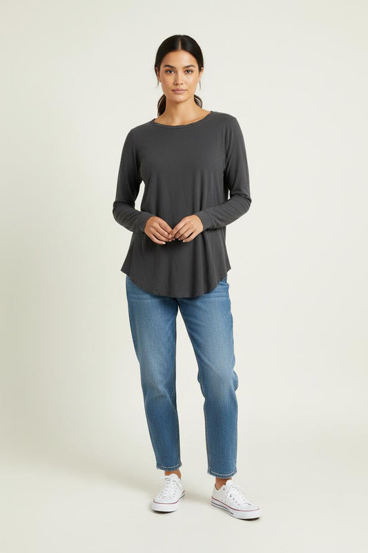 Tee-shirt Manches Longues Gris - Taille M/38