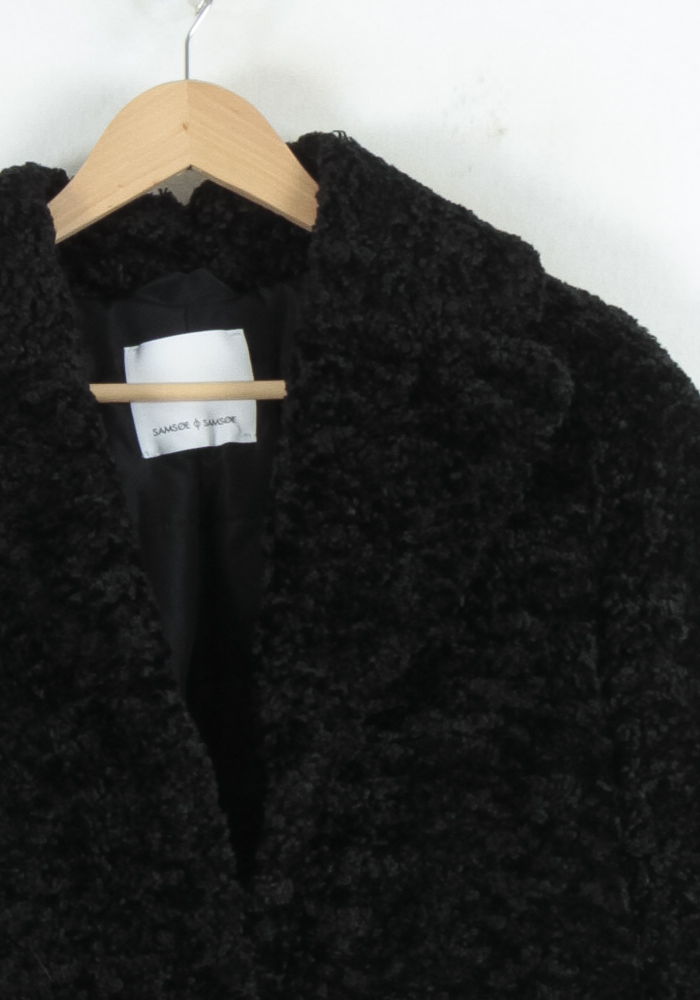 Manteau Bouclé Noir - Taille XS/34