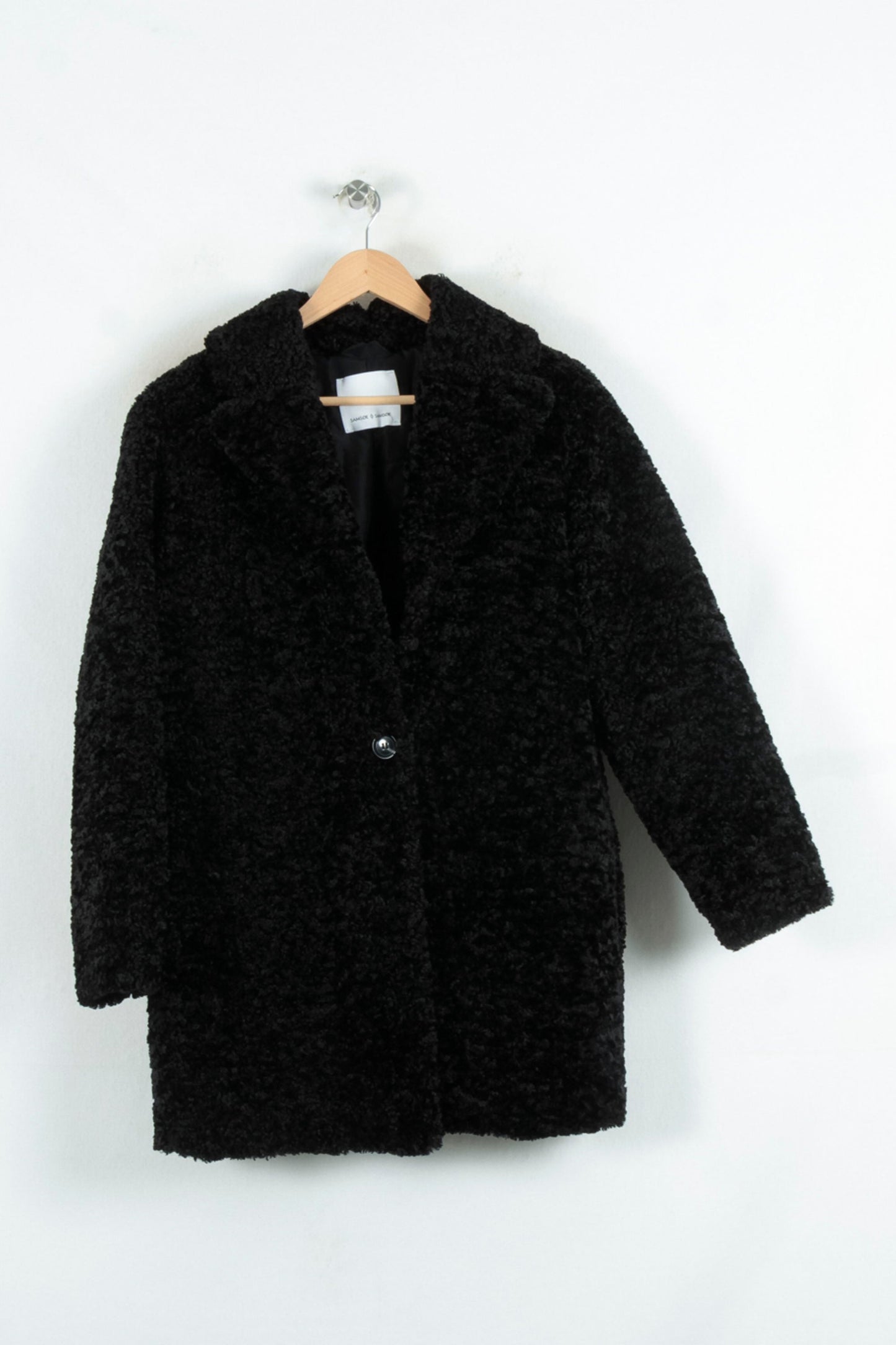 Manteau Bouclé Noir - Taille XS/34