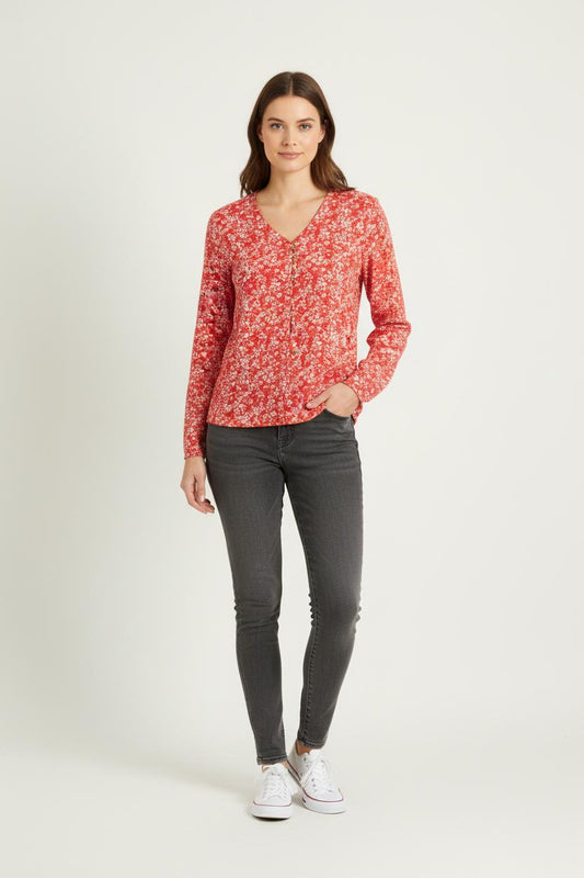 Blouse Rouge et Blanche - Taille S/36