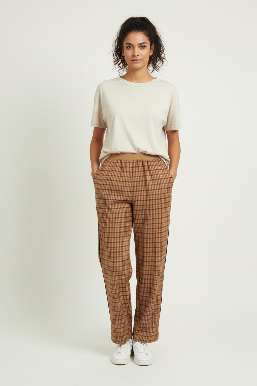 Pantalon Carreaux Marron et Rouge - Taille S/36