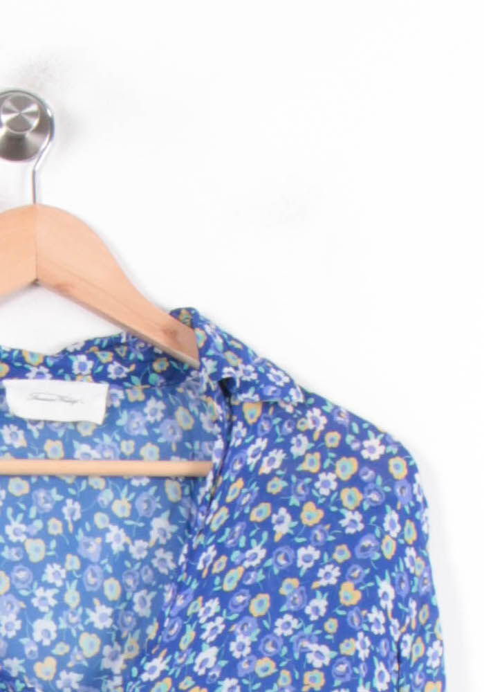 Blouse Bleue à Fleurs - Taille M/38