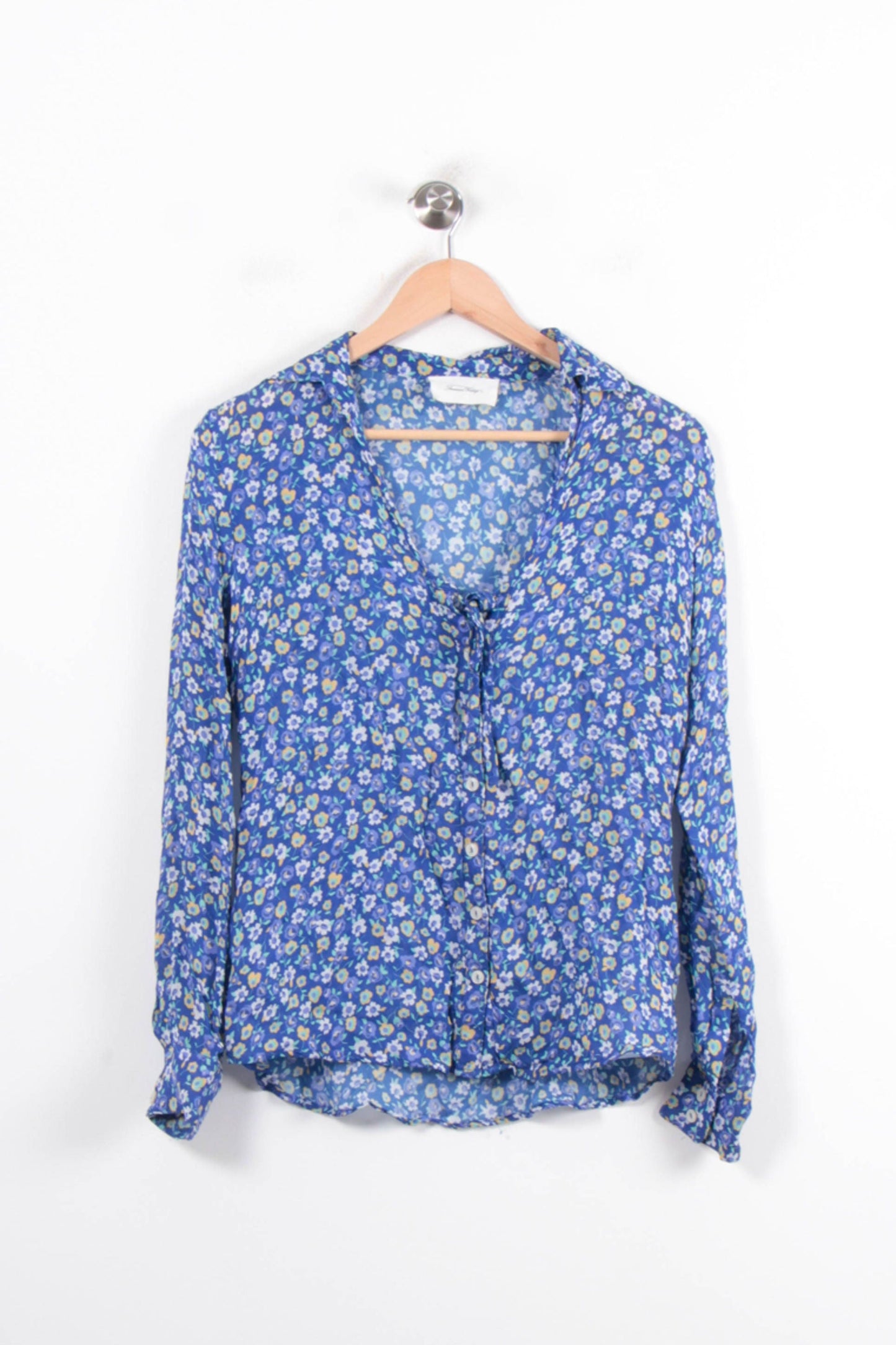 Blouse Bleue à Fleurs - Taille M/38