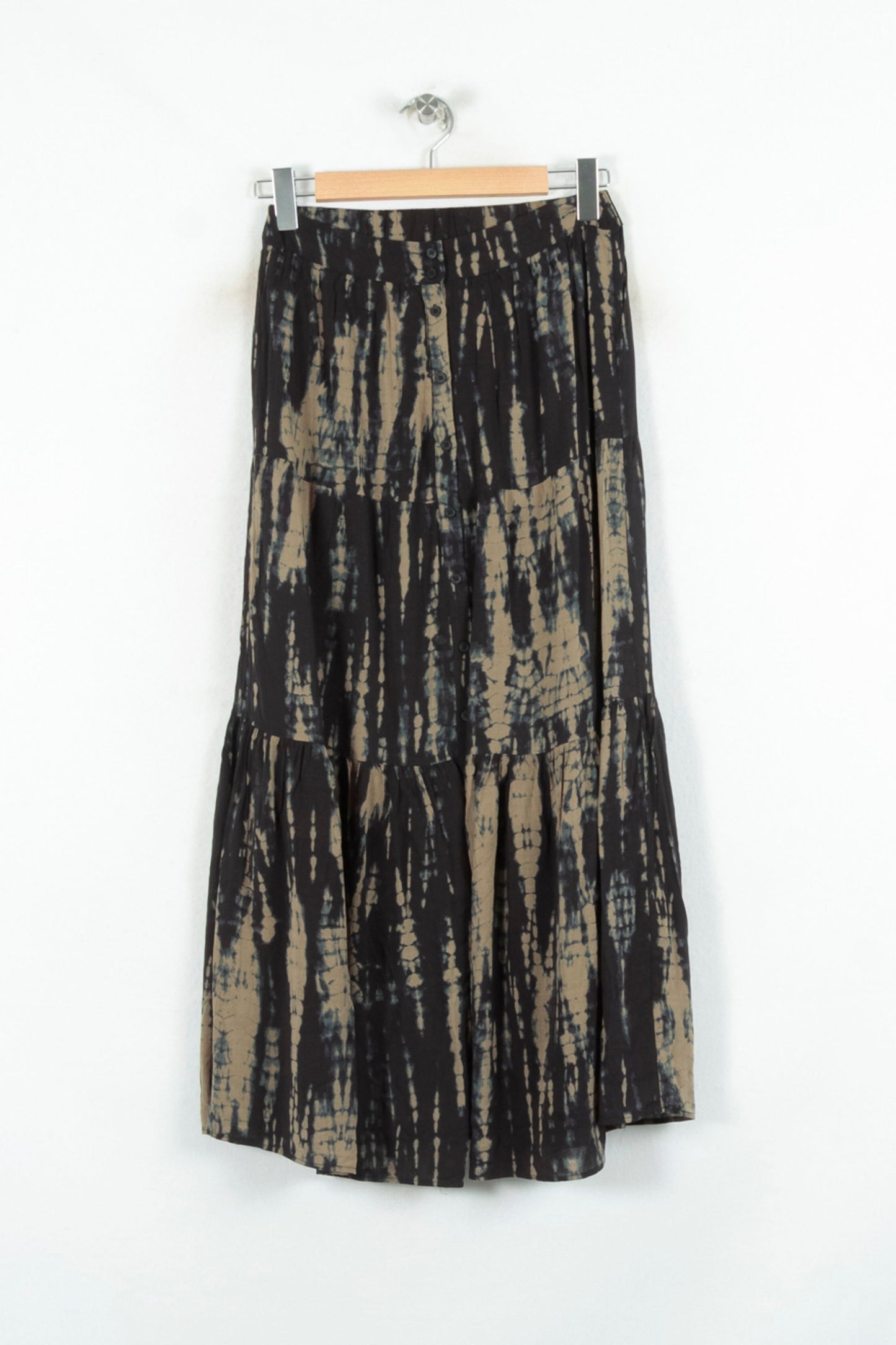 Jupe Longue Noire et Beige - Taille XS/34