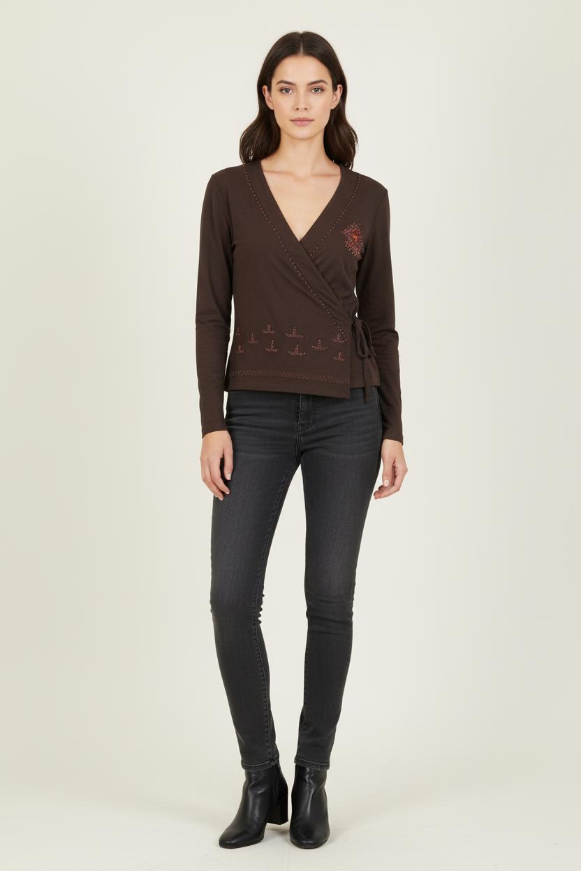 Cache-cœur Marron - Taille S/36