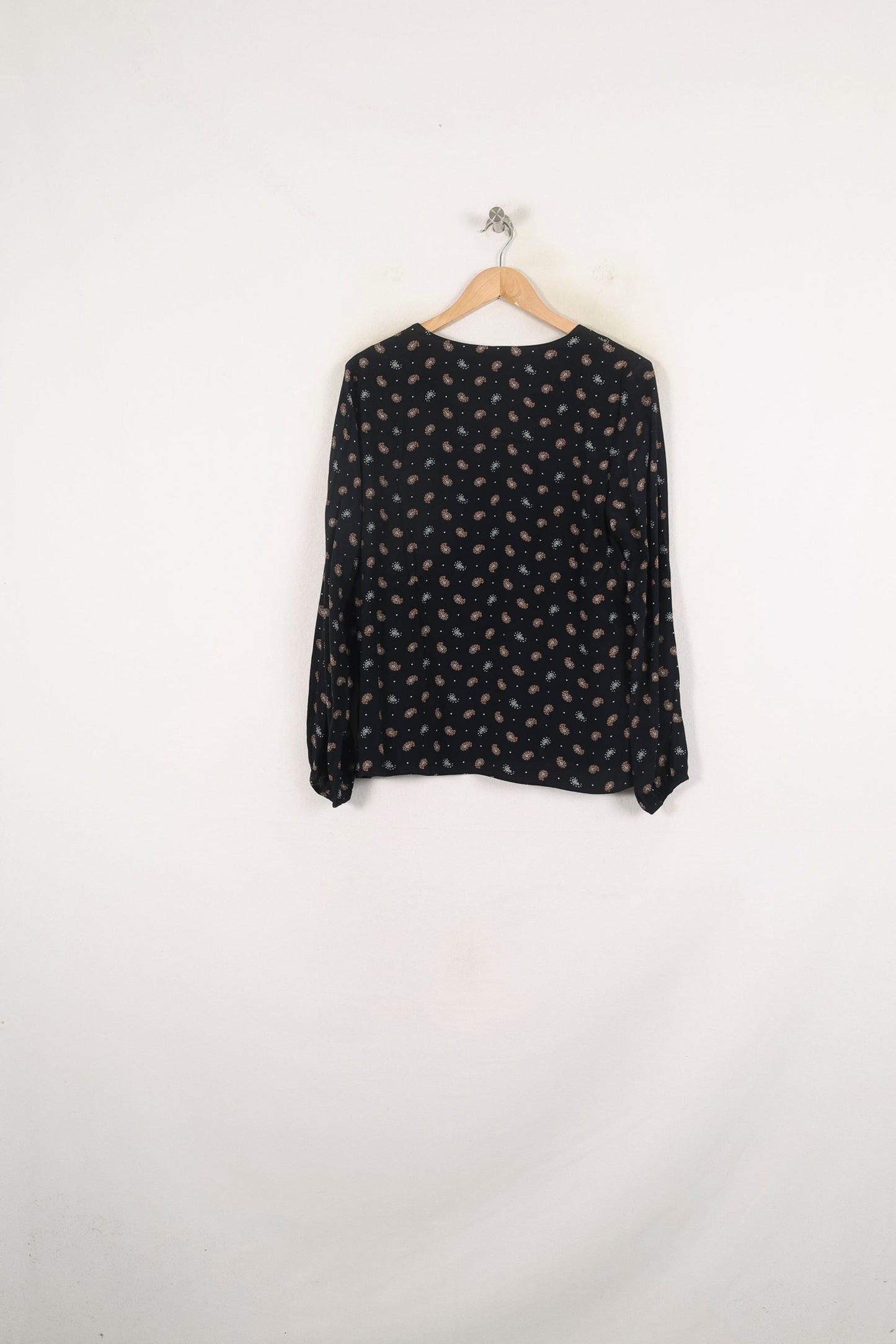 Blouse Noire à Motifs - Taille XL/42
