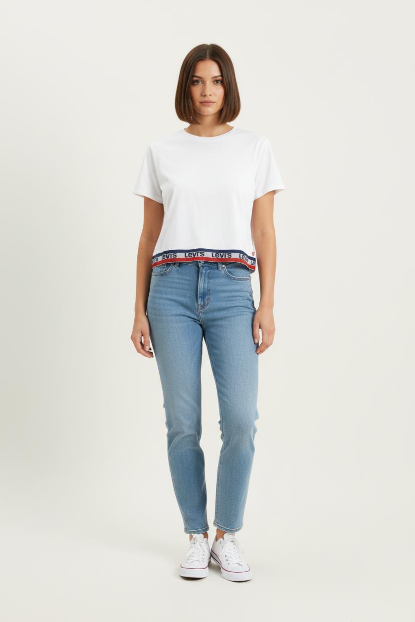 Tee-shirt Blanc et Bleu - Taille XS/34