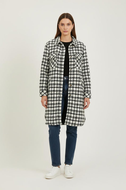 Veste Longue Noire et Blanche - Taille M/38