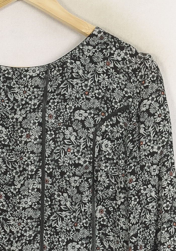 Robe Fleurie Noire - Taille L/40