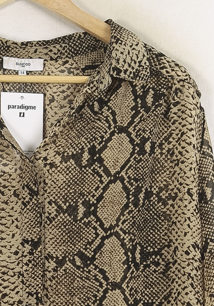 Chemise imprimée marron et beige - Taille XL/42