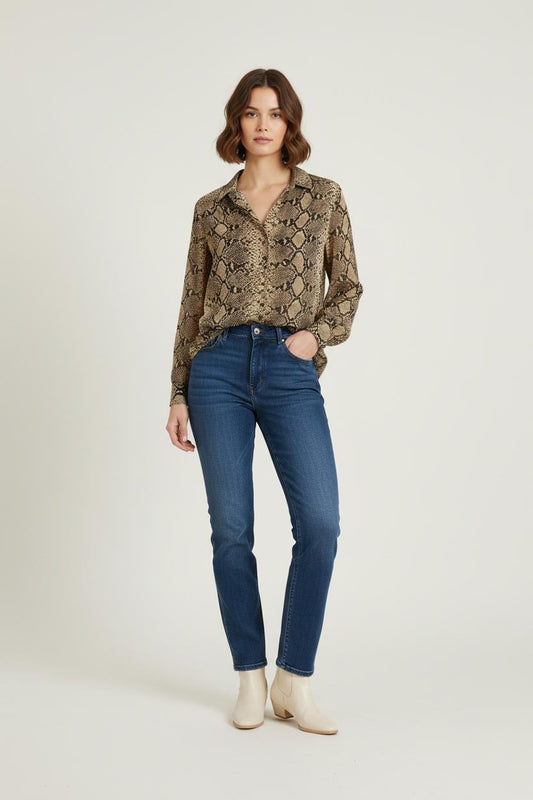 Chemise imprimée marron et beige - Taille XL/42