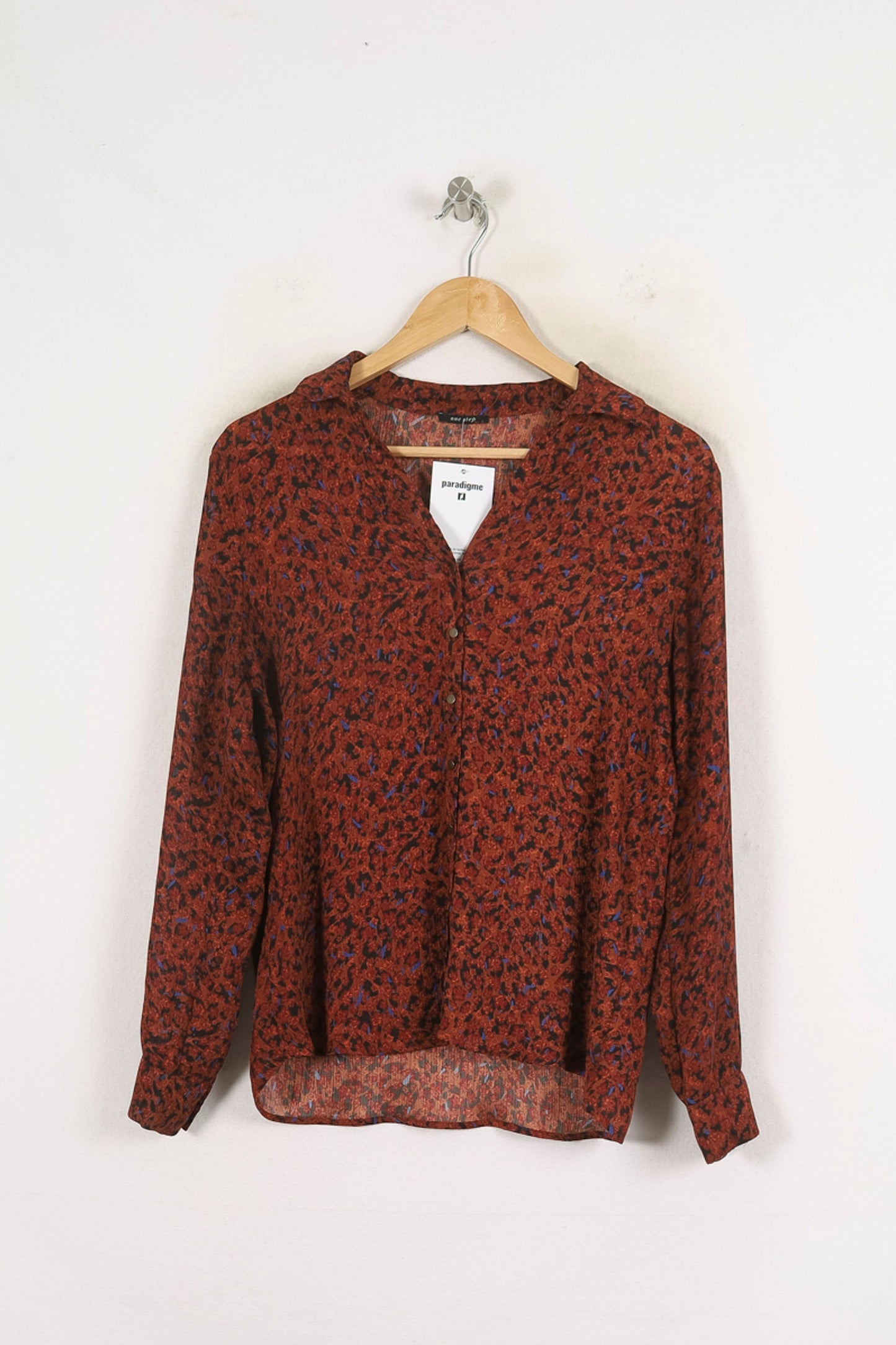 Blouse Marron et Bleu - Taille M/38