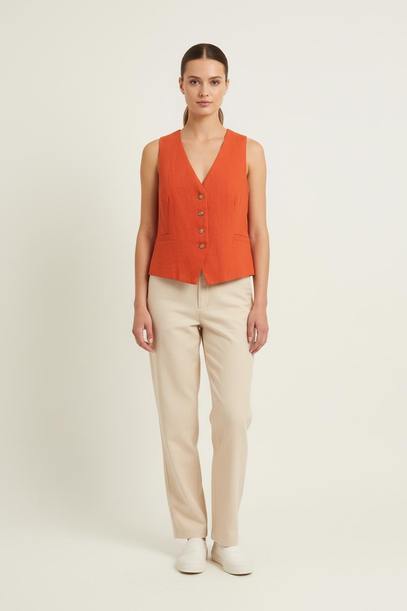 Gilet Sans Manches Orange - Taille M/38