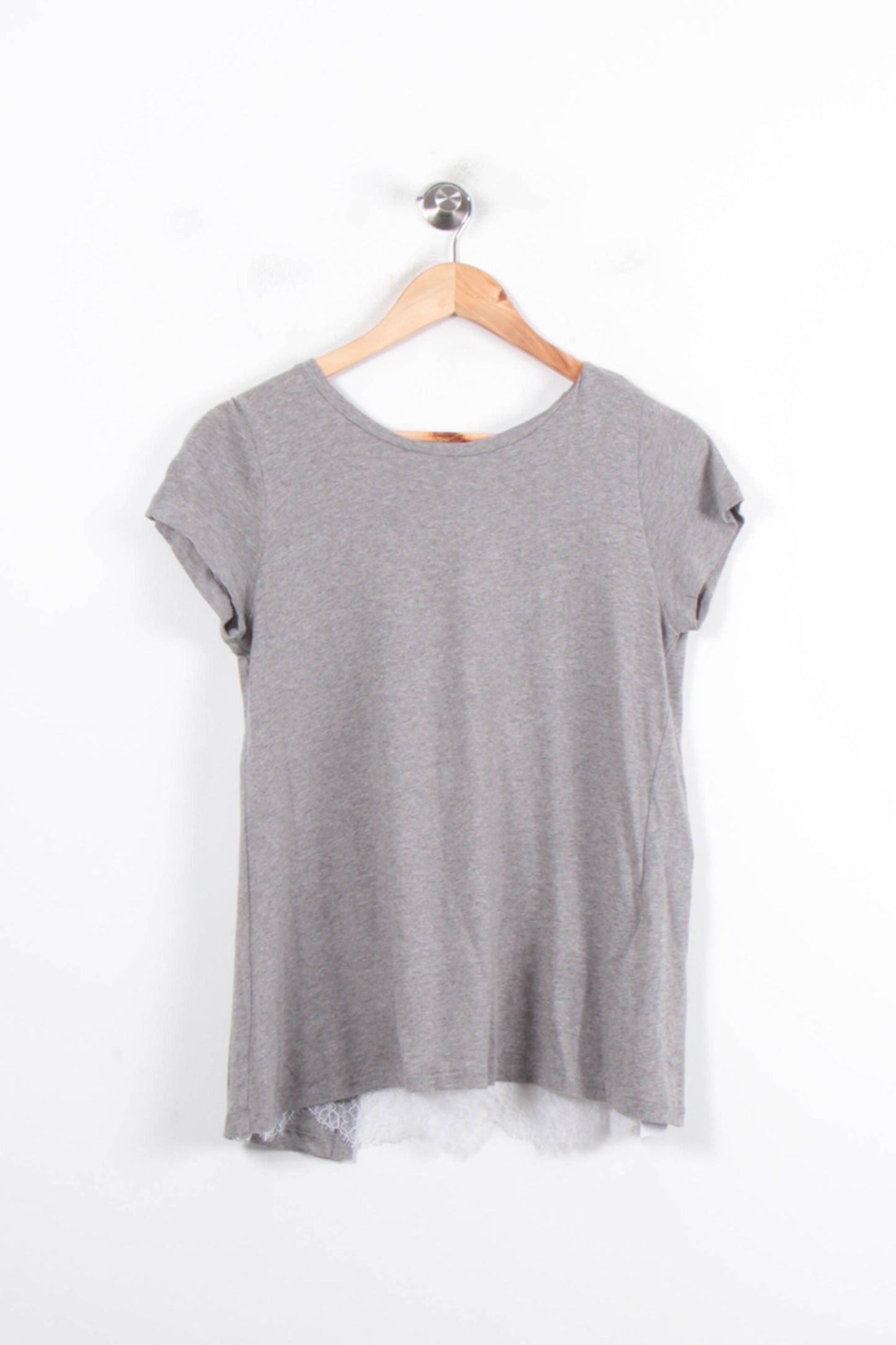 T-shirt Gris et Blanc - Taille S/36