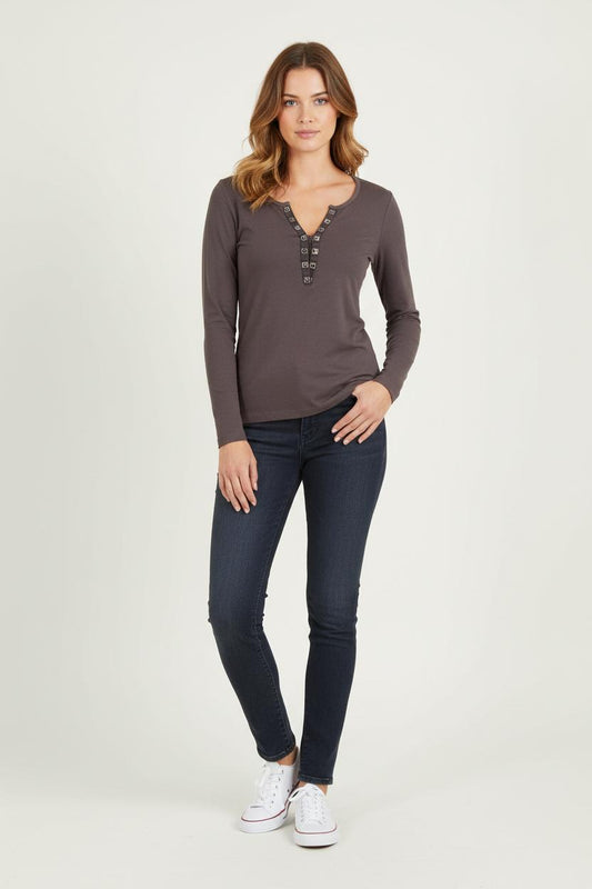 Tee-shirt manches longues Marron - Taille M/38