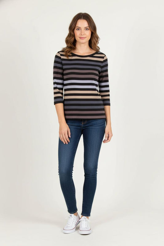 Marinière Beige et Noir - Taille M/38