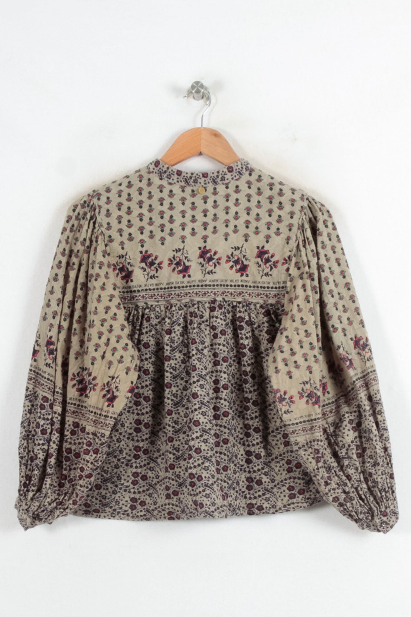 Blouse Beige et Bordeaux - Taille XS/34