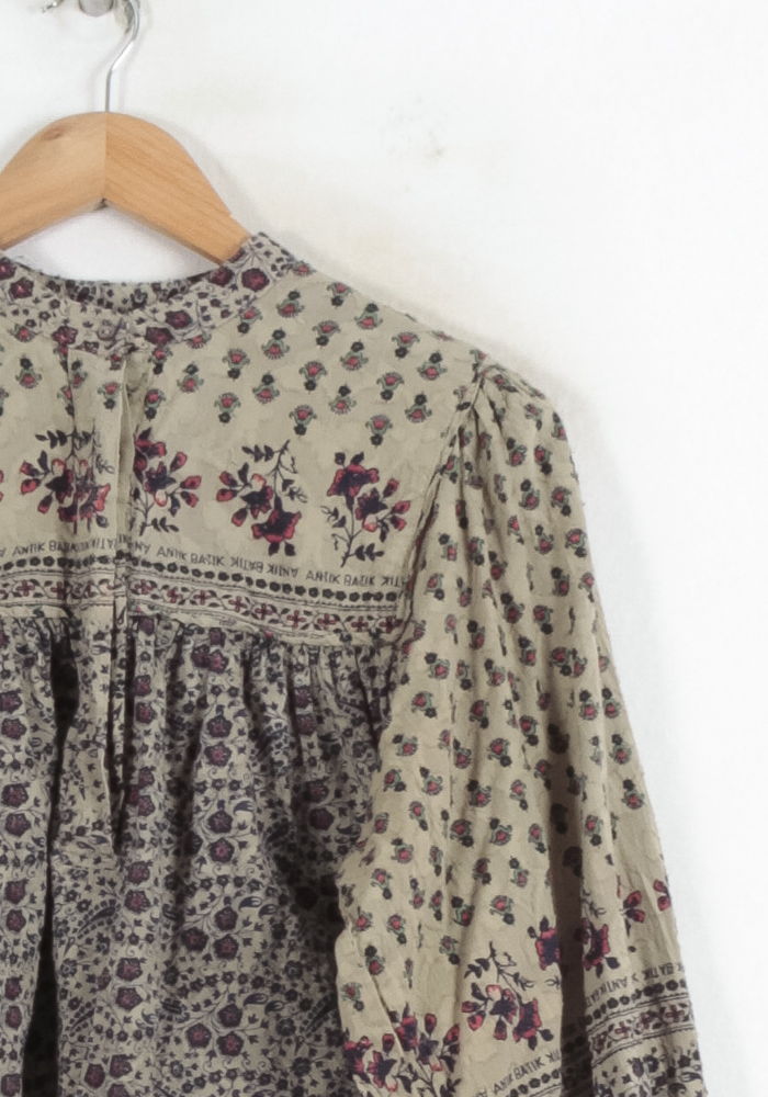 Blouse Beige et Bordeaux - Taille XS/34