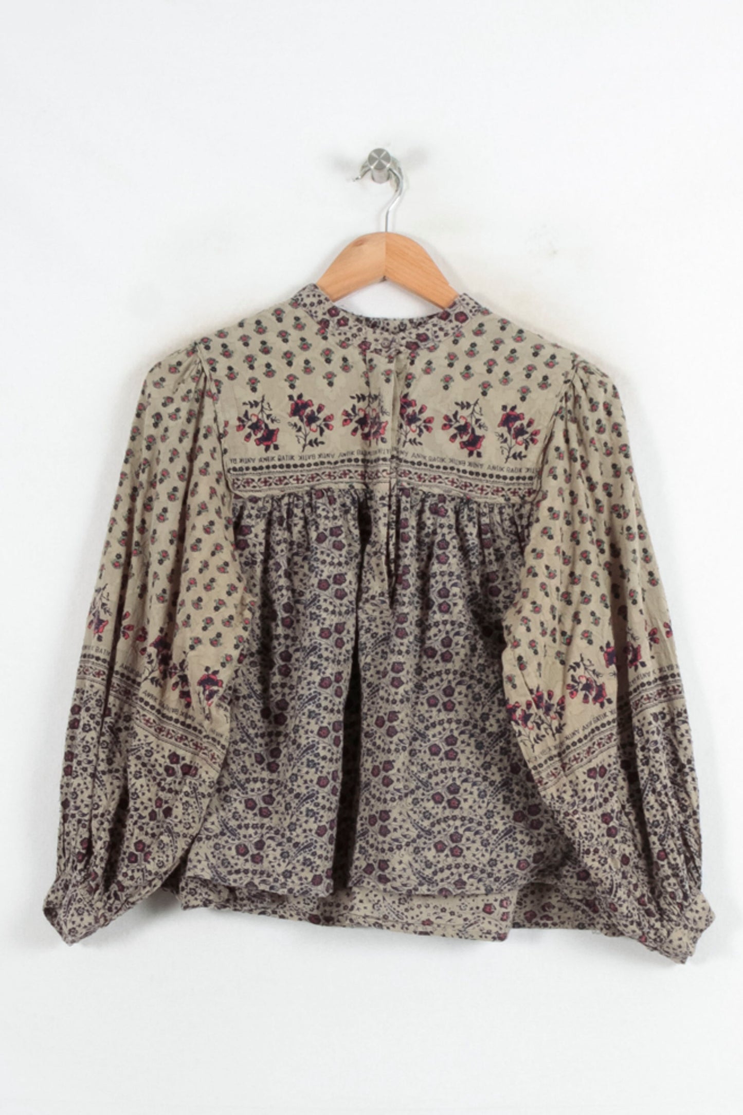 Blouse Beige et Bordeaux - Taille XS/34