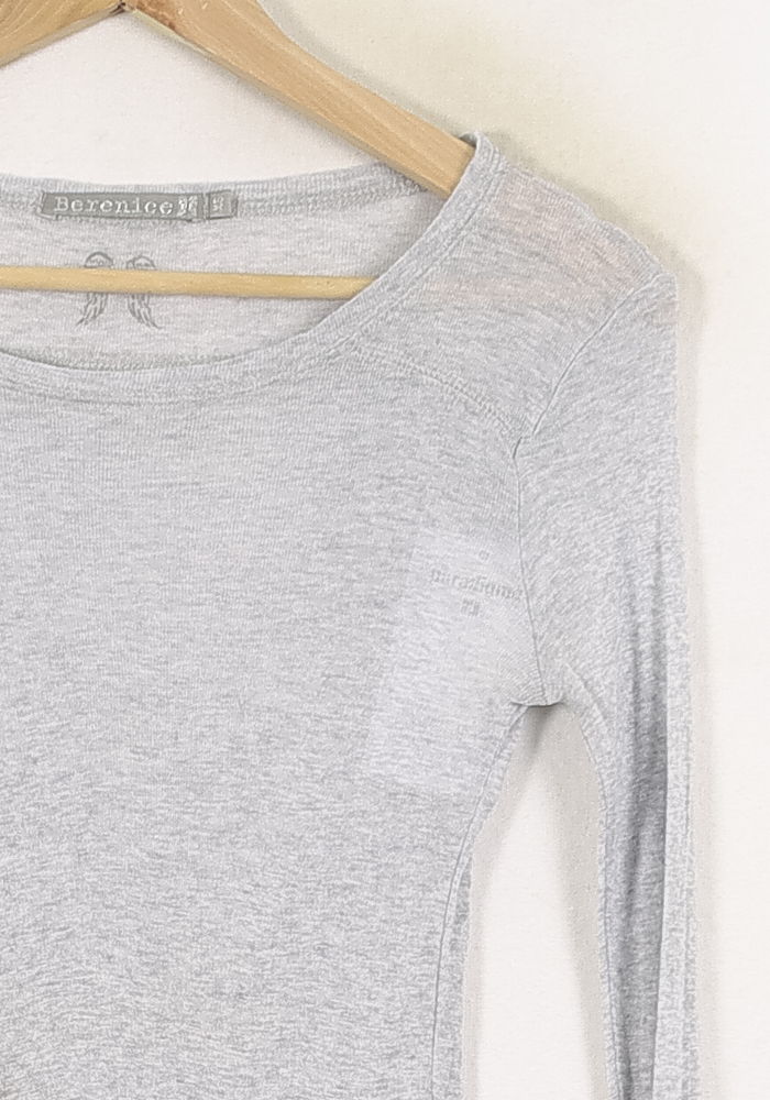 Tee-shirt Manches Longues Gris - Taille XS/34