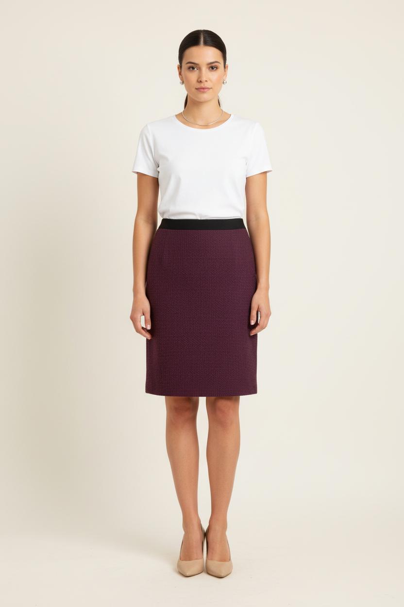 Jupe Droite Bordeaux - Taille XXL/44